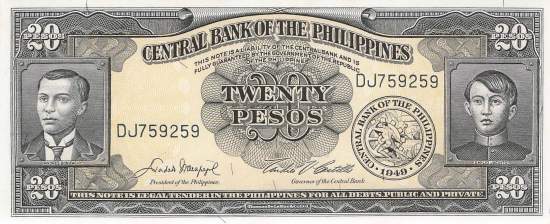 Philippinen 20 Pesos 1949 p137d